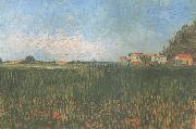 Vincent Van Gogh Farmhouses in a Wheat Field near Arles (nn04) oil painting